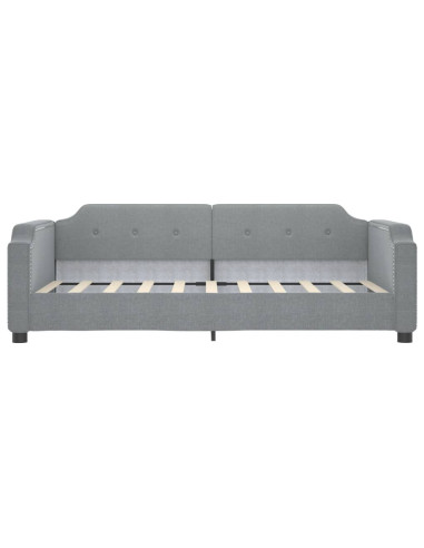 Letto da Giorno Grigio Chiaro 100x190 cm in Tessuto