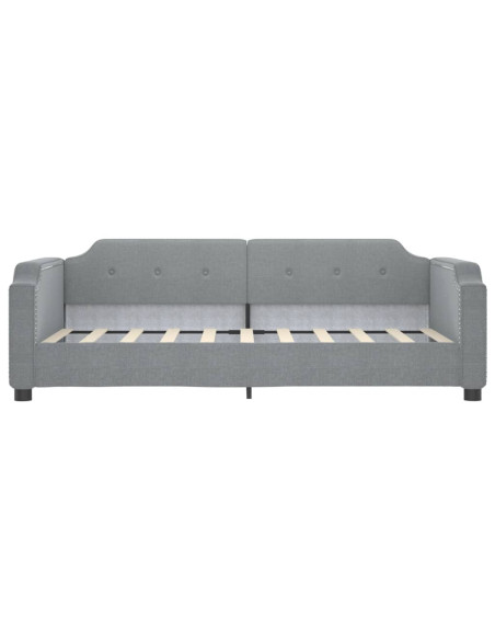 Letto da Giorno Grigio Chiaro 100x190 cm in Tessuto