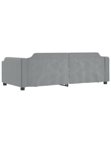 Letto da Giorno Grigio Chiaro 100x190 cm in Tessuto