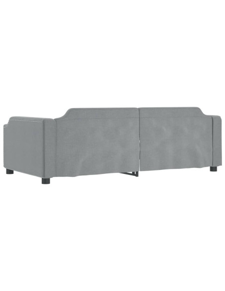 Letto da Giorno Grigio Chiaro 100x190 cm in Tessuto
