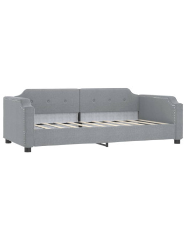 Divano Letto con Letto Estraibile Grigio Chiaro 100x190 Tessuto