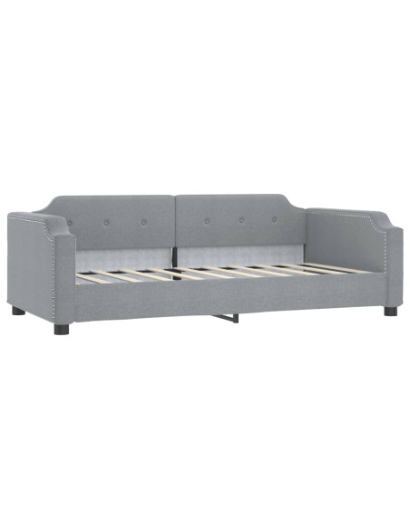 Divano Letto con Letto Estraibile Grigio Chiaro 100x190 Tessuto