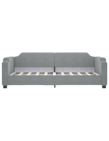 Divano Letto con Letto Estraibile Grigio Chiaro 100x190 Tessuto