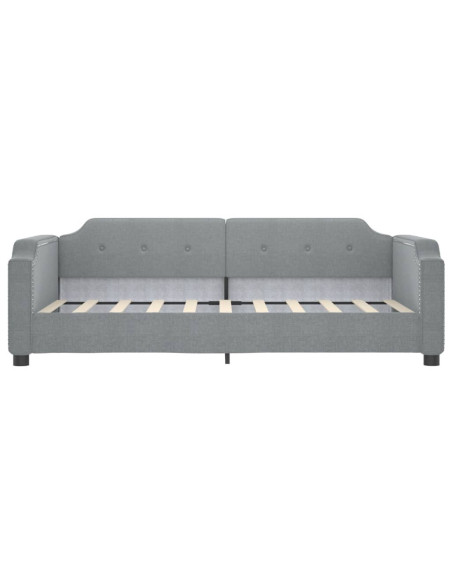 Divano Letto con Letto Estraibile Grigio Chiaro 100x190 Tessuto