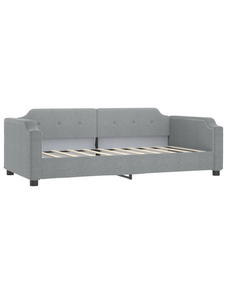 Divano Letto Estraibile Cassetti Grigio Chiaro 100x190 Tessuto