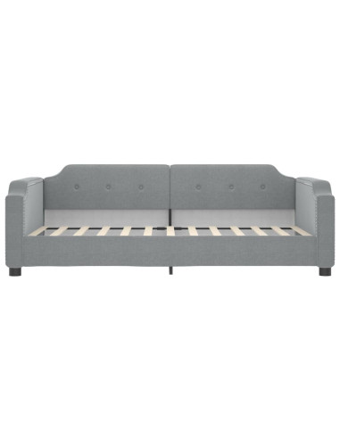 Divano Letto Estraibile Cassetti Grigio Chiaro 100x190 Tessuto