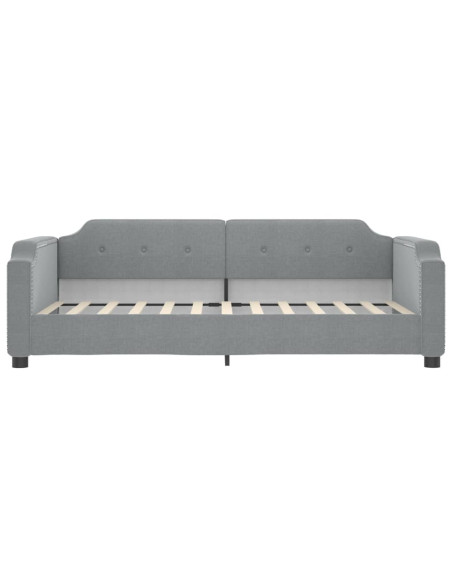 Divano Letto Estraibile Cassetti Grigio Chiaro 100x190 Tessuto