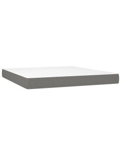 Materasso a Molle Insacchettate Rigidità Media Grigio Scuro 152x203x20 cm Queen in Tessuto 2