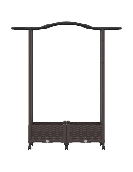 Letto Rialzato con Griglia e Tetto Marrone 124 x 40 x 129 cm PP