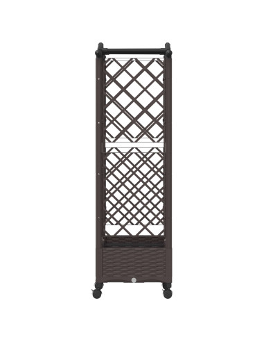 Letto Rialzato con Griglia e Tetto Marrone 124 x 40 x 129 cm PP