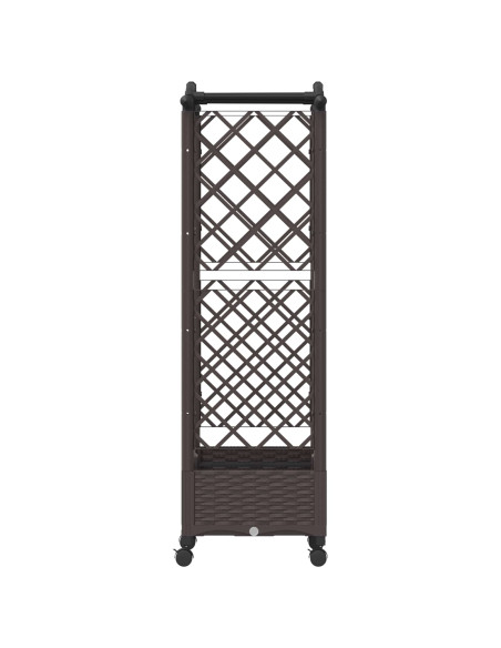 Letto Rialzato con Griglia e Tetto Marrone 124 x 40 x 129 cm PP