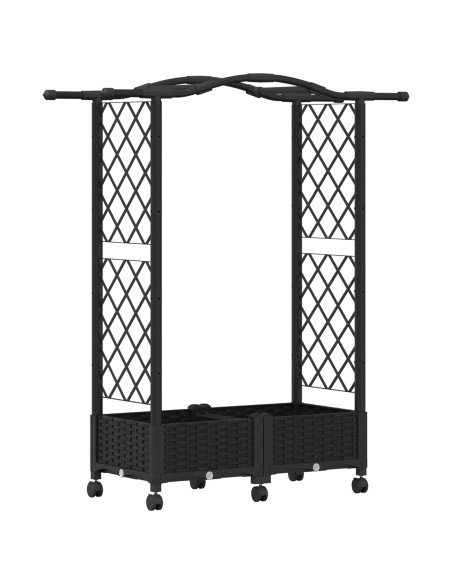 Letto Rialzato con Griglia e Tetto Nero 124 x 40 x 129 cm PP
