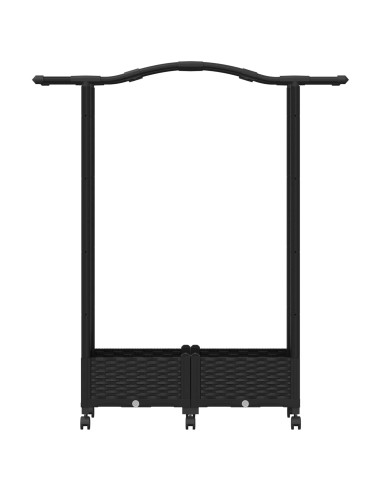 Letto Rialzato con Griglia e Tetto Nero 124 x 40 x 129 cm PP