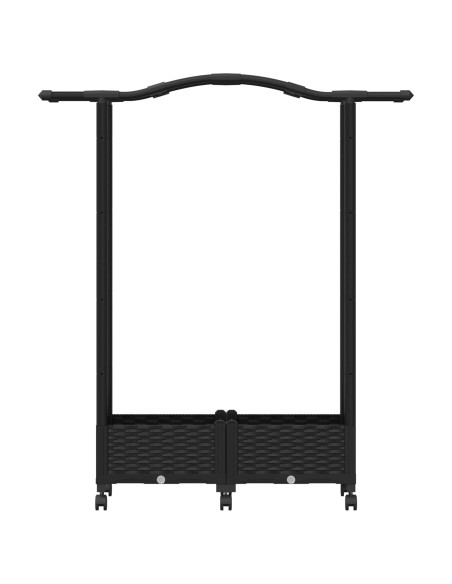 Letto Rialzato con Griglia e Tetto Nero 124 x 40 x 129 cm PP