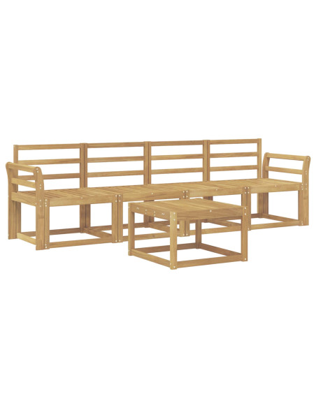 Set di divani da esterno 5 pcs Bianco 59 x 59 x 37 cm