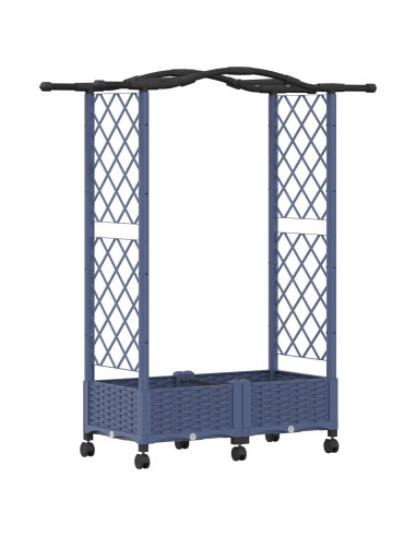 Letto Rialzato con Griglia e Tetto Grigio 124 x 40 x 129 cm PP