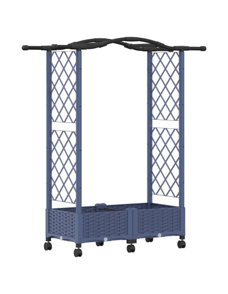 Letto Rialzato con Griglia e Tetto Grigio 124 x 40 x 129 cm PP
