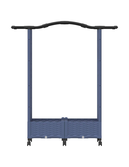 Letto Rialzato con Griglia e Tetto Grigio 124 x 40 x 129 cm PP
