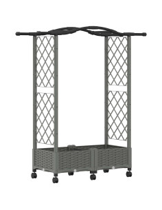 Letto Rialzato con Griglia e Tetto Grigio Chiaro PP 2