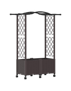 Letto Rialzato con Griglia e Tetto Marrone 125 x 40 x 144 cm PP 2