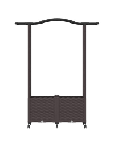Letto Rialzato con Griglia e Tetto Marrone 125 x 40 x 144 cm PP