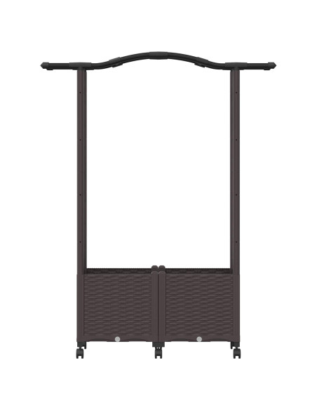 Letto Rialzato con Griglia e Tetto Marrone 125 x 40 x 144 cm PP