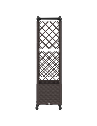 Letto Rialzato con Griglia e Tetto Marrone 125 x 40 x 144 cm PP