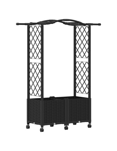 Letto Rialzato con Griglia e Tetto Nero 125 x 40 x 144 cm PP