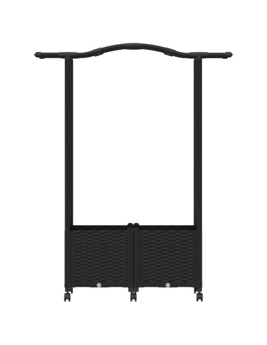 Letto Rialzato con Griglia e Tetto Nero 125 x 40 x 144 cm PP