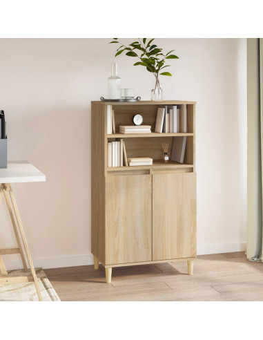 Credenza Rovere Sonoma 60x36x110 cm in Legno Multistrato