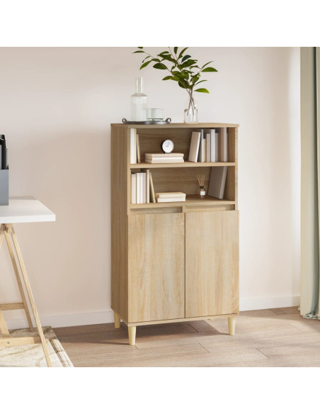 Credenza Rovere Sonoma 60x36x110 cm in Legno Multistrato
