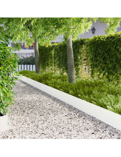 Bordura per Prato 20 pcs 103 x 25 cm Acciaio Bianco