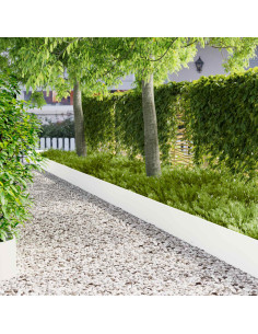 Bordura per Prato 10 pcs 103 x 30 cm Acciaio Bianco