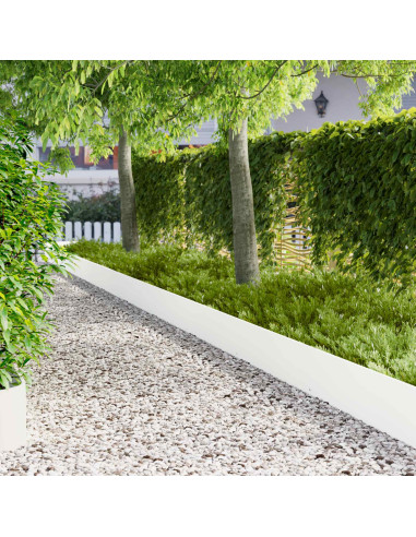 Bordura per Prato 10 pcs 103 x 30 cm Acciaio Bianco