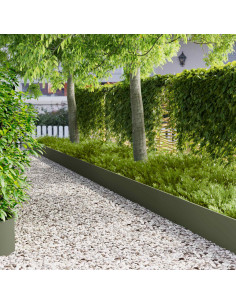 Bordura per Prato 10 pcs 103 x 30 cm Acciaio Verde Oliva