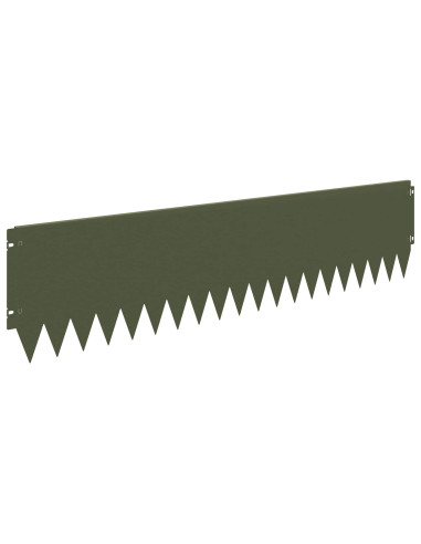 Bordura per Prato 10 pcs 103 x 25 cm Acciaio Verde Oliva