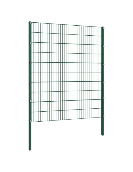 Pannello di recinzione con pali in ferro 176,5x200 cm verde