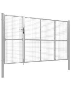 Cancello da Giardino in Acciaio 350x175 cm Argento