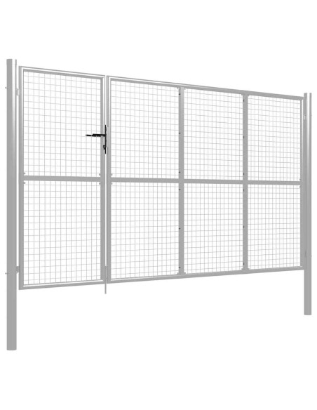Cancello da Giardino in Acciaio 350x175 cm Argento