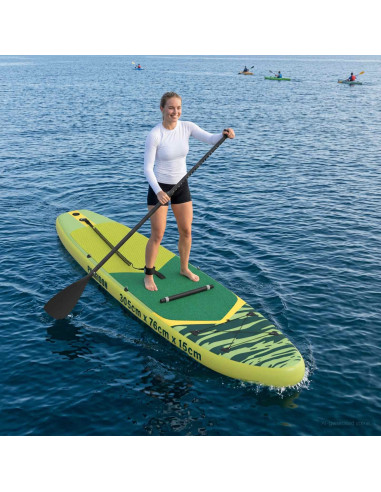 SUP Board con Seggiolino 2-in-1 POSEIDON 305 x 76 x 15 cm Verde