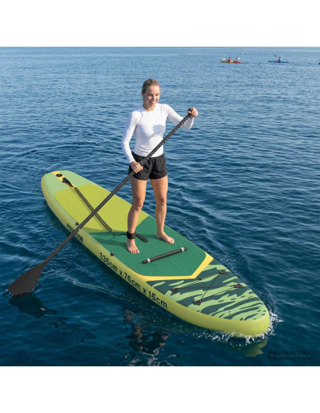 SUP Board con Seggiolino 2-in-1 POSEIDON 335 x 76 x 15 cm Verde