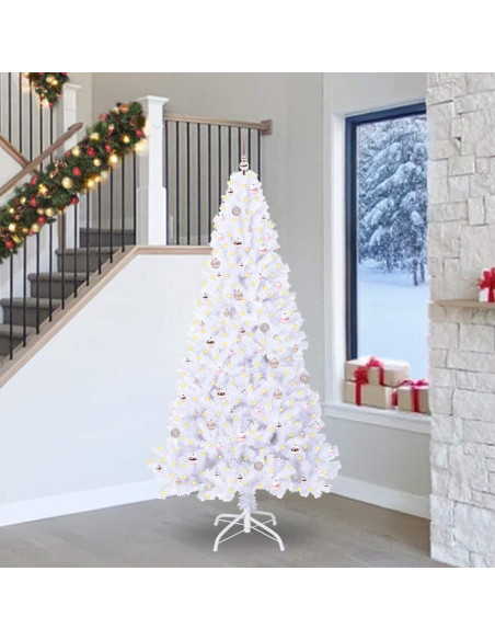 Albero di Natale artificiale Bianco 240 cm PVC e Acciaio