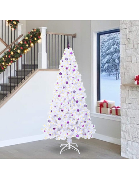 Albero di Natale artificiale Bianco 240 cm PVC e Acciaio