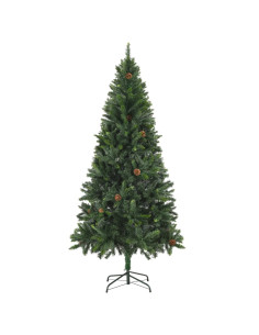 Albero di Natale Artificiale con Pigne Verde 180 cm