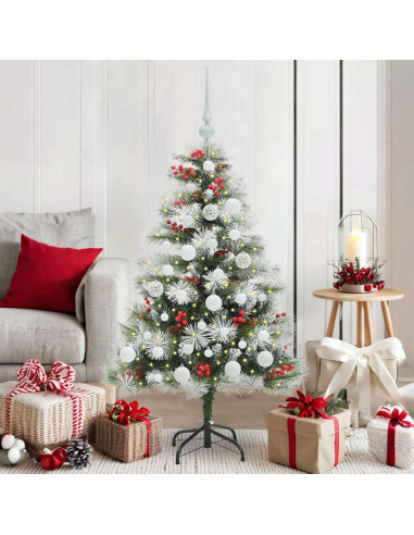Albero di Natale artificiale Verde e bianco 120 cm