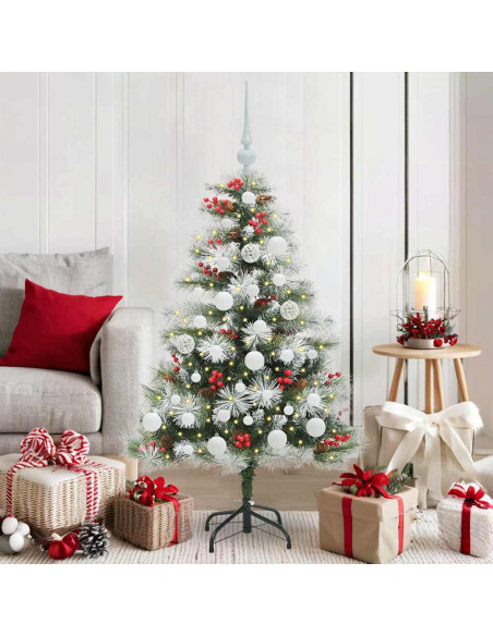 Albero di Natale artificiale Verde e bianco 120 cm