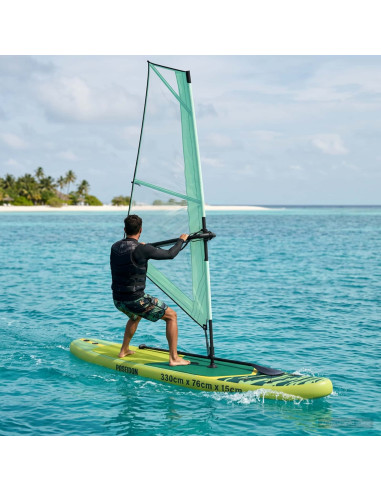 SUP gonfiabile con vela POSEIDON 330 x 76 x 15 cm Verde per