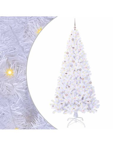 Albero di Natale artificiale Bianco 240 cm PVC e Acciaio