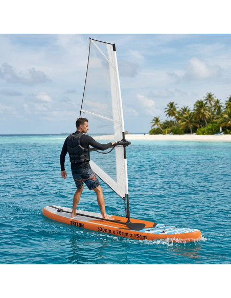 SUP gonfiabile con vela TRITON 330 x 76 x 15 cm Blu per