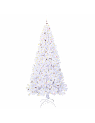 Albero di Natale artificiale Bianco 240 cm PVC e Acciaio